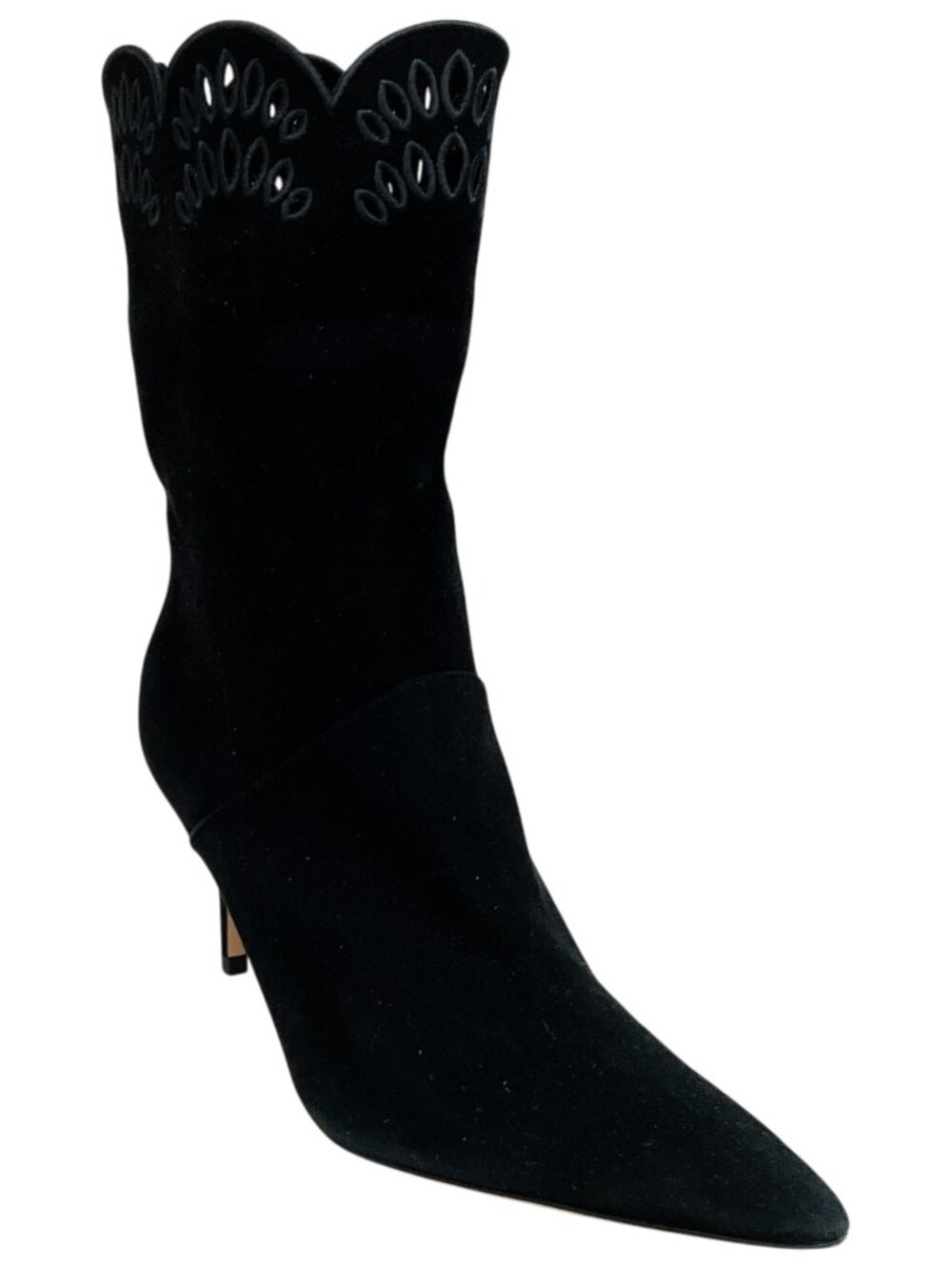 Arteana Black Suede Eyelet Ankle Boots